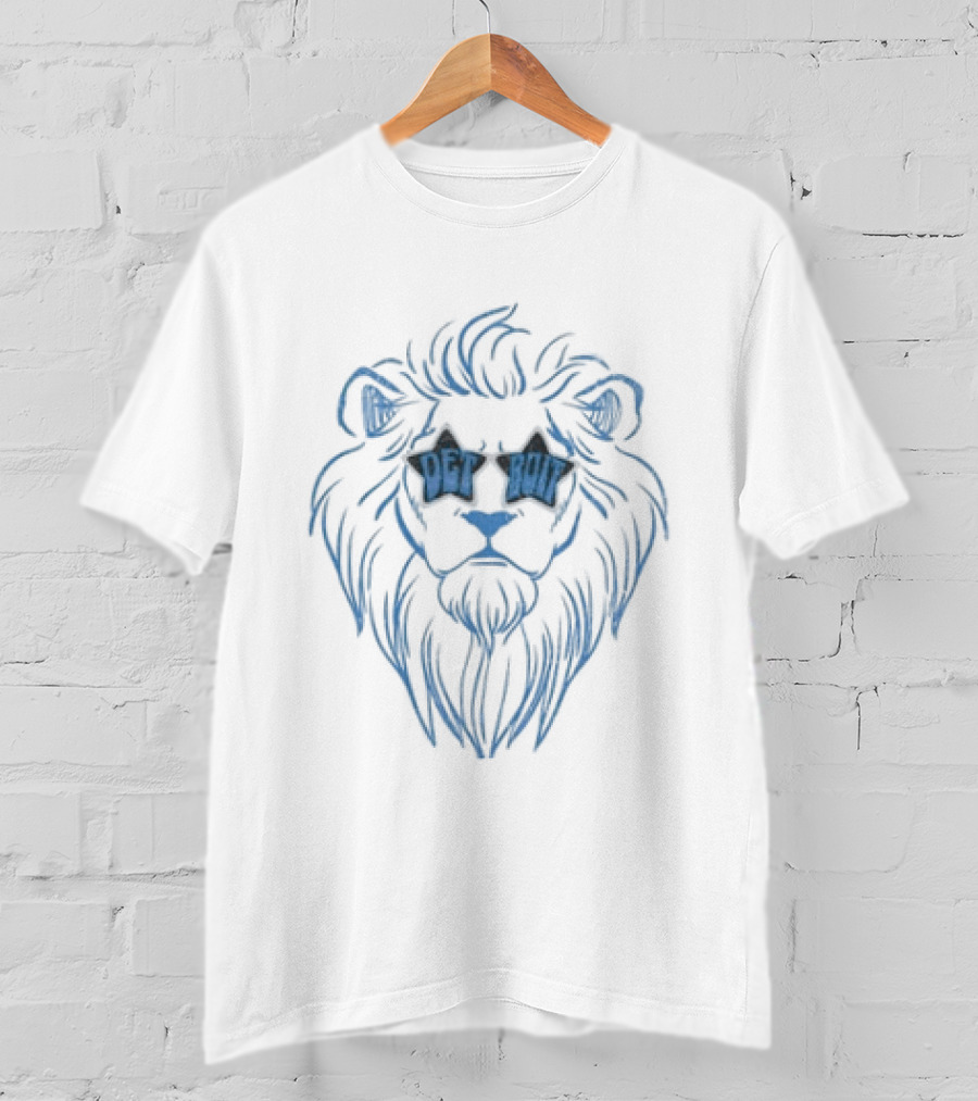 Detroit Football Lions Sunglasses Vintage Style Michigan Fan Wear T-Shirt