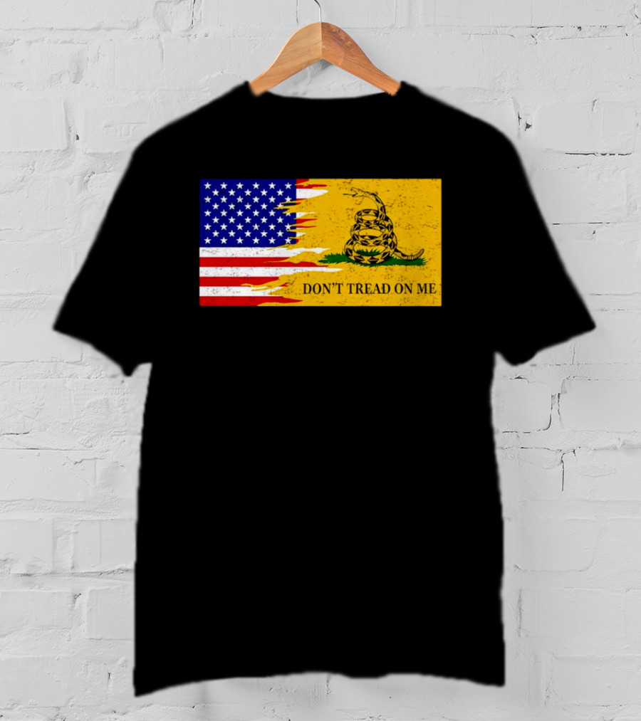Don't Tread On Me American Flag Gadsden Snake T-Shirt