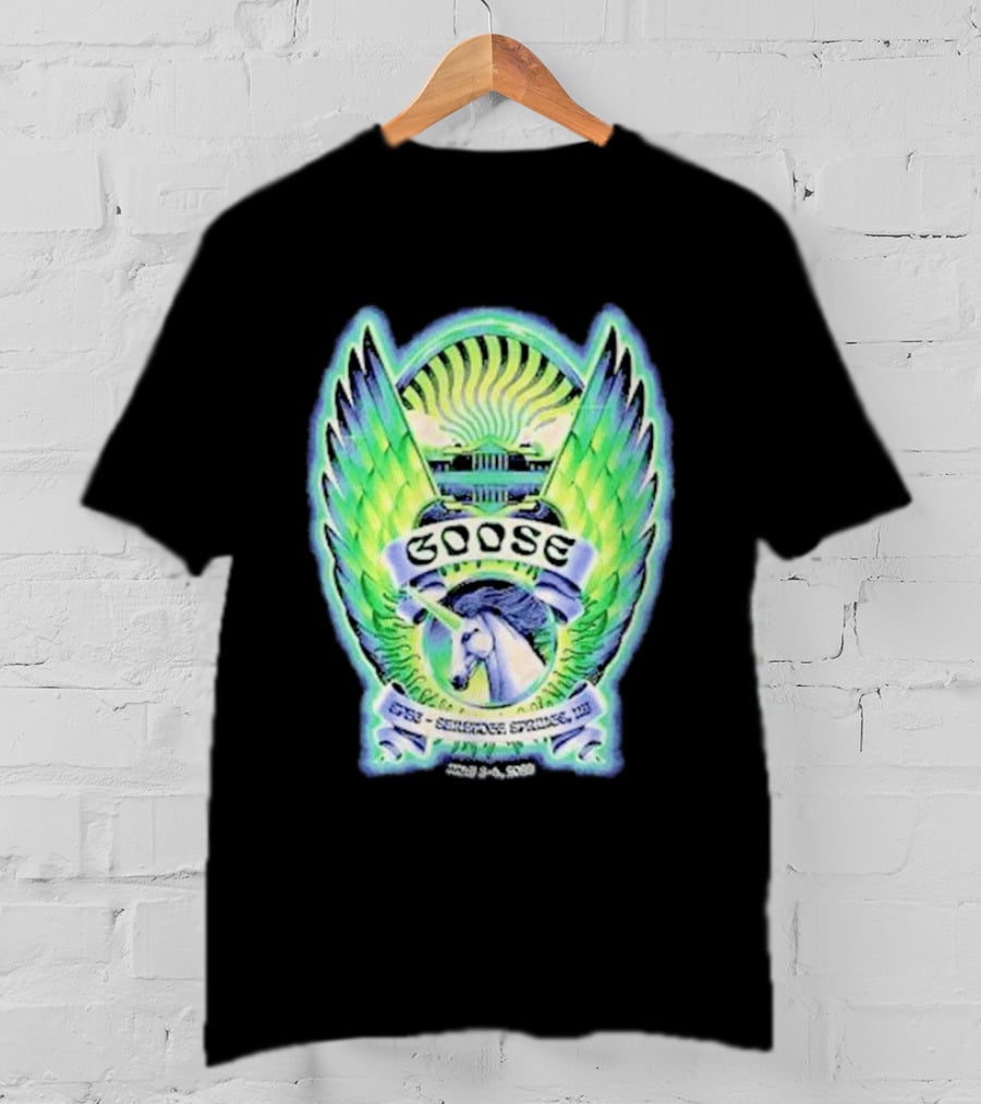 Goose The Band Saratoga Springs July 3 4 2026 Winged Horse New York Concert Tour T-Shirt