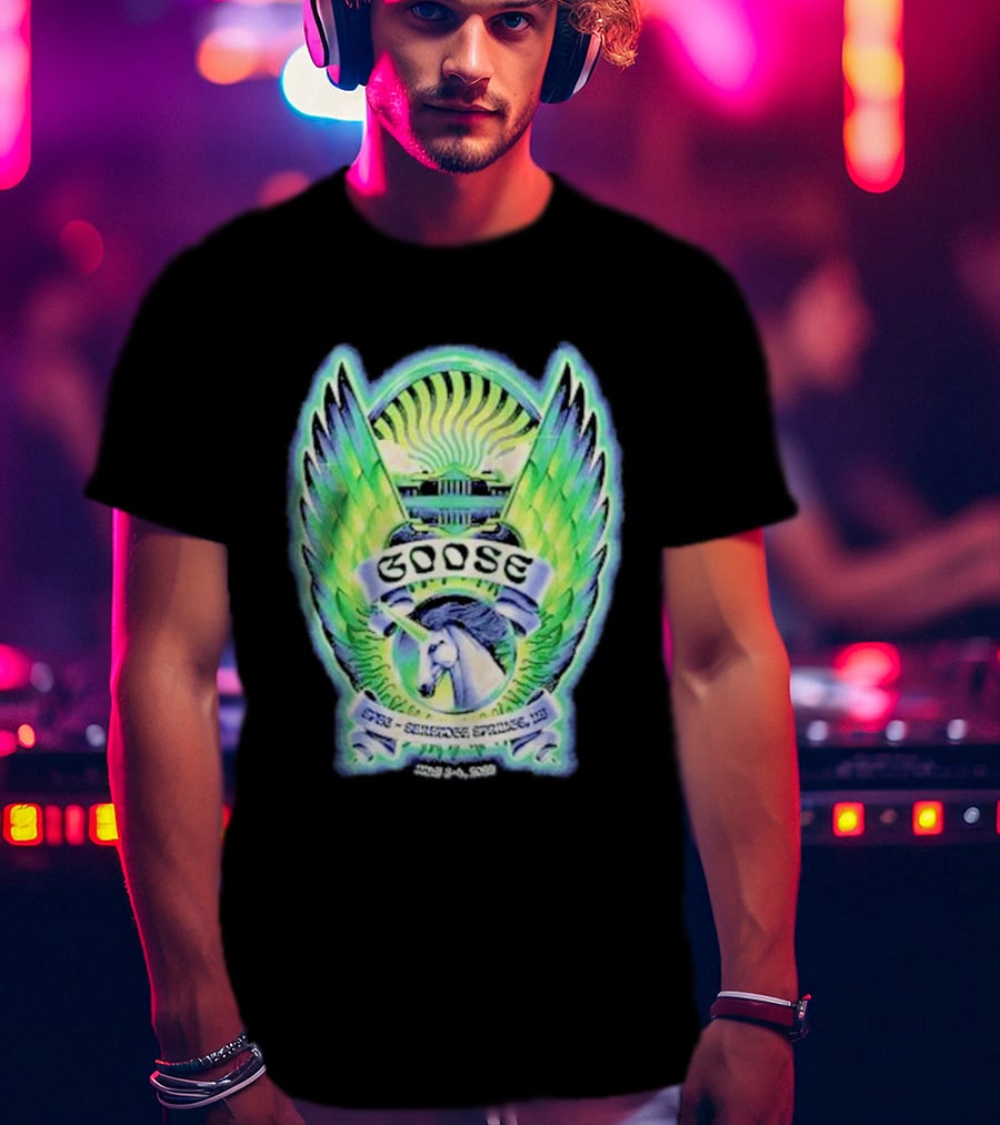 Goose The Band Saratoga Springs July 3 4 2026 Winged Horse New York Concert Tour T-Shirt