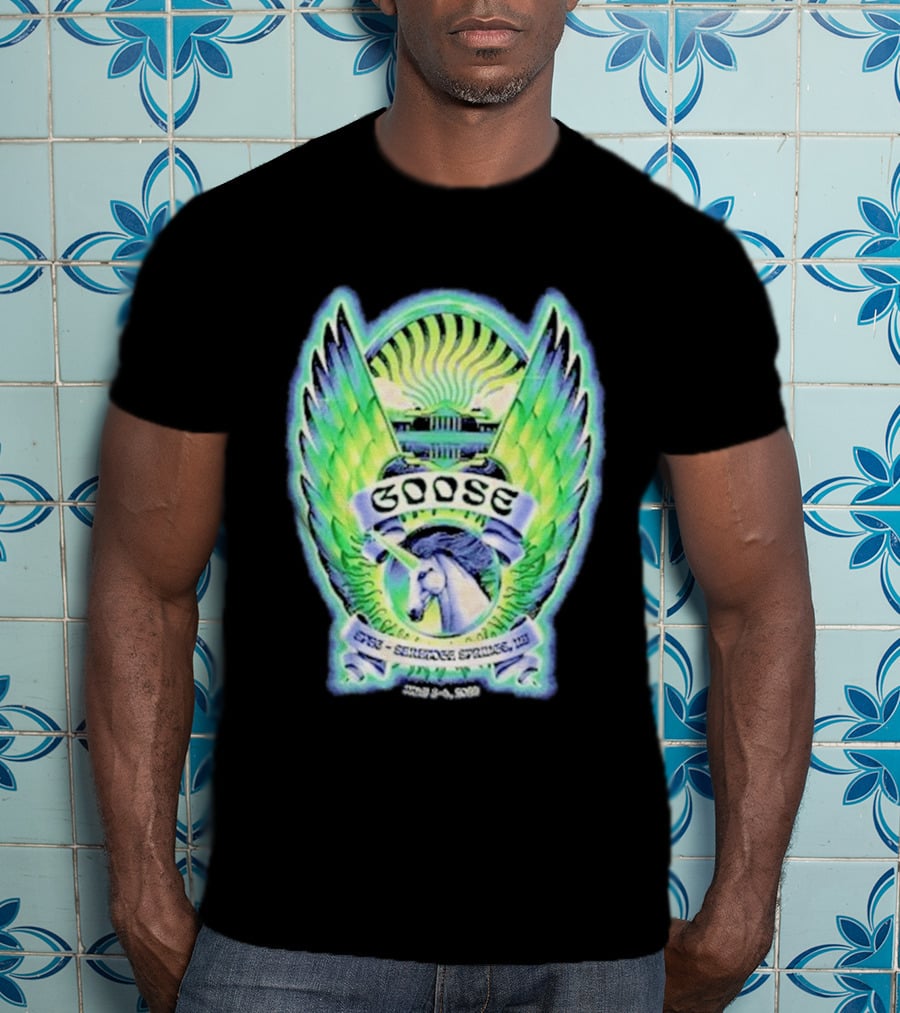 Goose The Band Saratoga Springs July 3 4 2026 Winged Horse New York Concert Tour T-Shirt