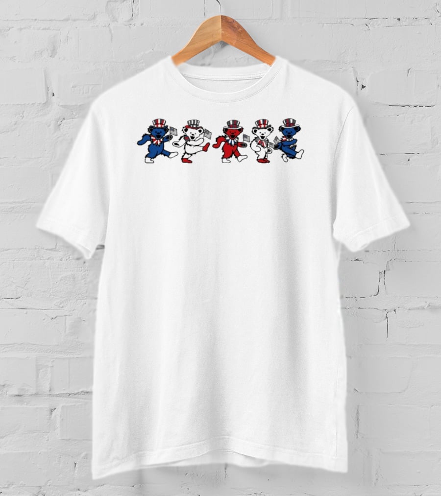 Grateful Dead Dancing Bears 250th Anniversary America Fourth Of July 2026 T-Shirt