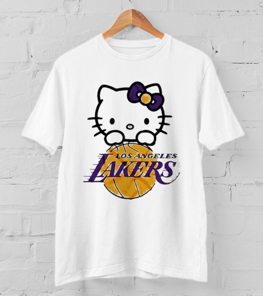 Hello Kitty Los Angeles Lakers Basketball Collaboration T-Shirt