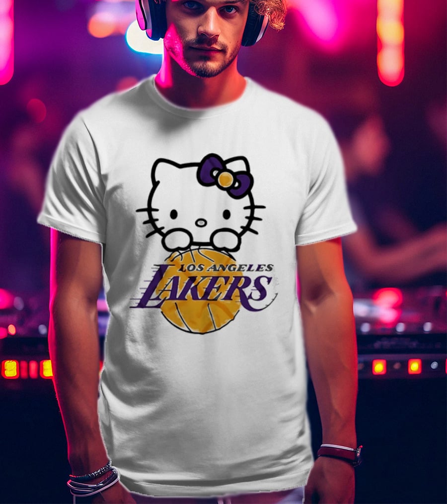 Hello Kitty Los Angeles Lakers Basketball Collaboration T-Shirt