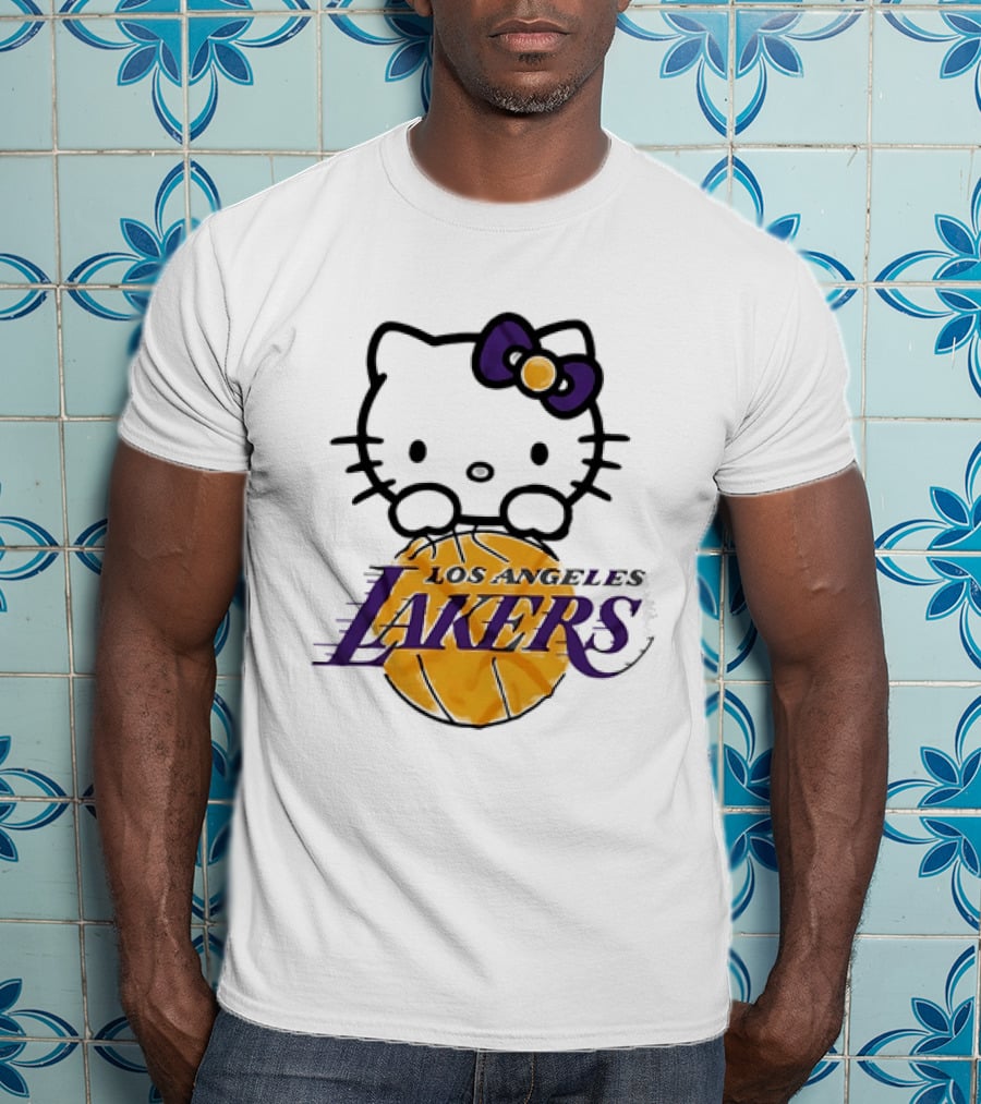 Hello Kitty Los Angeles Lakers Basketball Collaboration T-Shirt