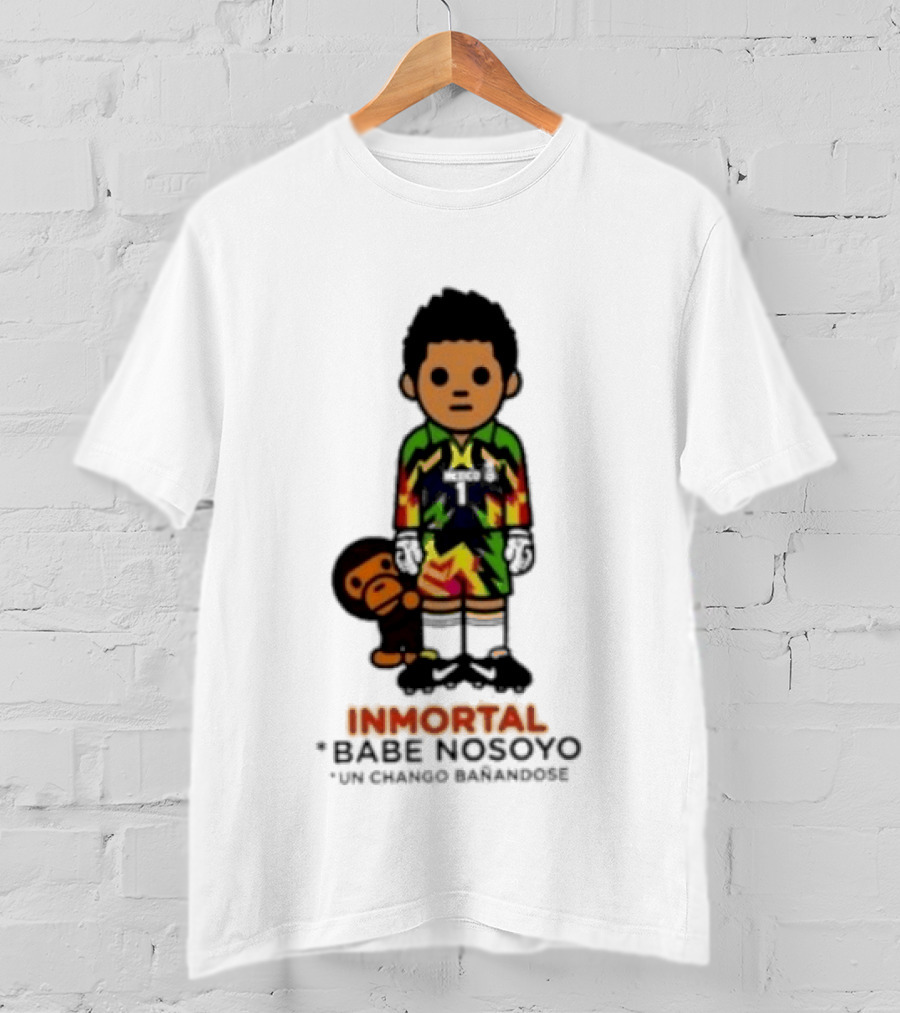 Jorge Campos Inmortal Babe Nosoyo Un Chango Bañandose Colorful Soccer Legend And Monkey T-Shirt