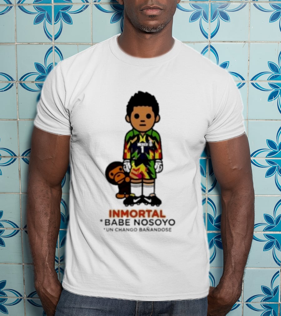 Jorge Campos Inmortal Babe Nosoyo Un Chango Bañandose Colorful Soccer Legend And Monkey T-Shirt