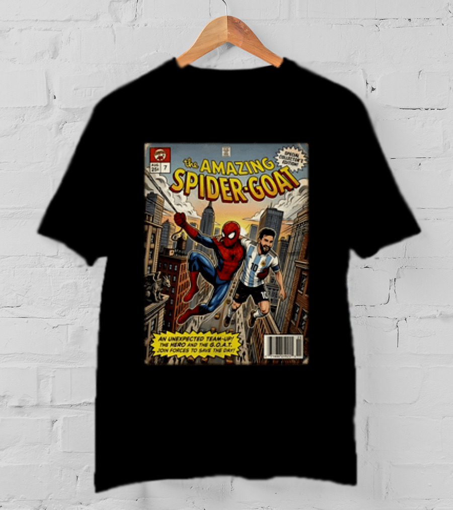 The Amazing Spider GOAT Lionel Messi Argentina National Team Spider Man Comic Edition T-Shirt