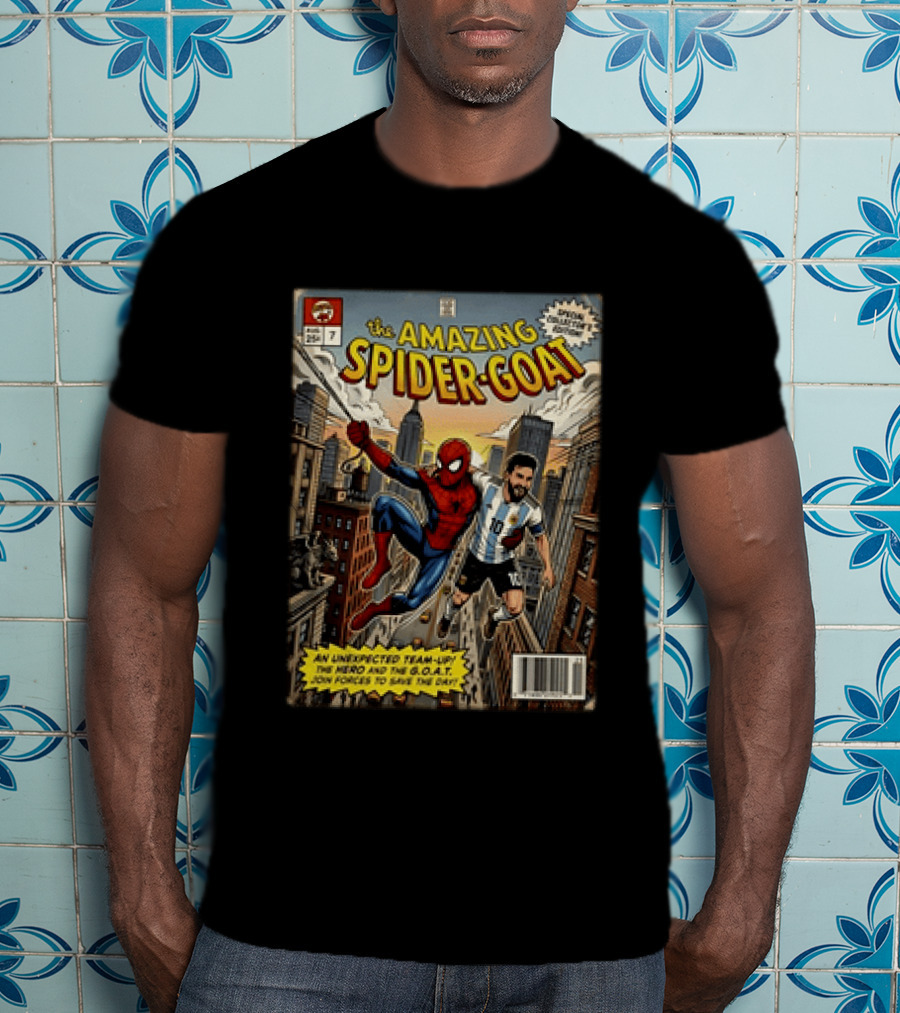The Amazing Spider GOAT Lionel Messi Argentina National Team Spider Man Comic Edition T-Shirt