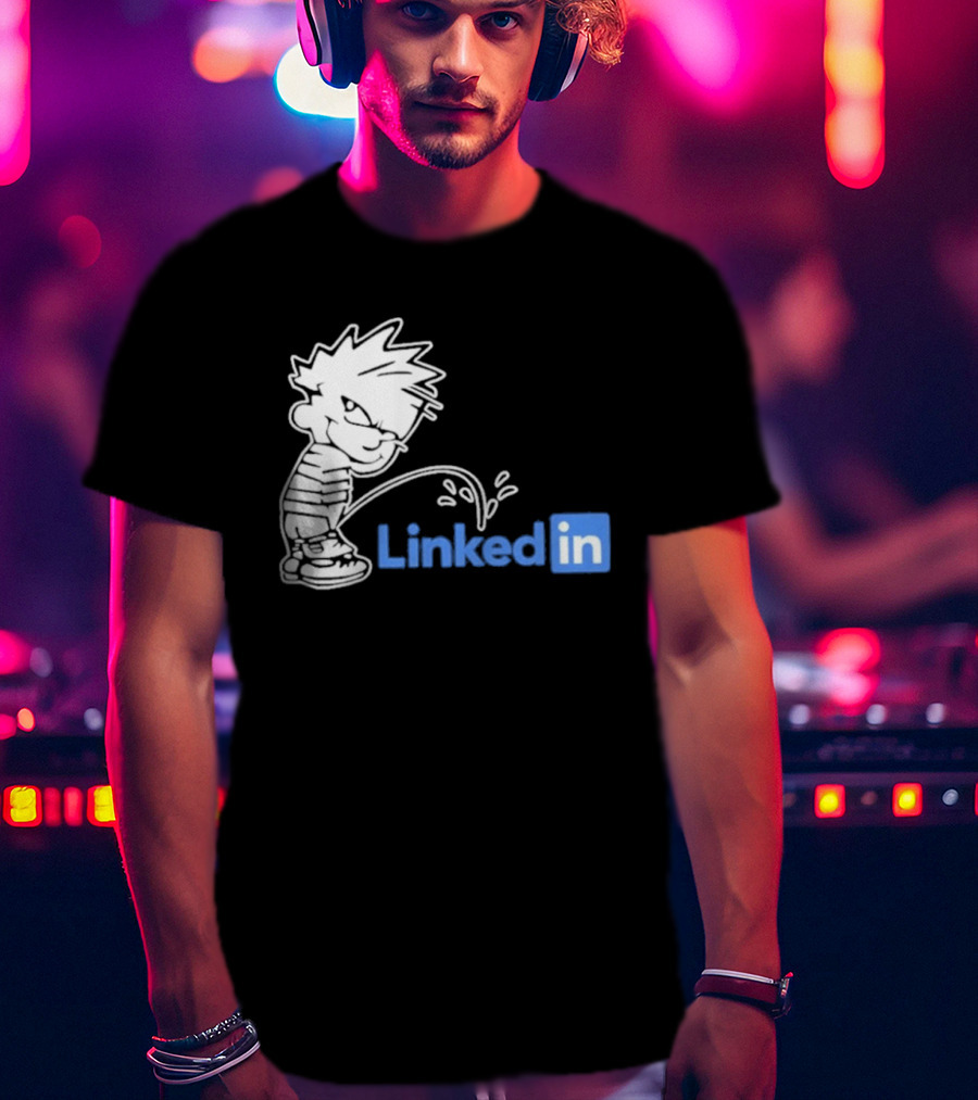 Calvin Pissing LinkedIn T-Shirt
