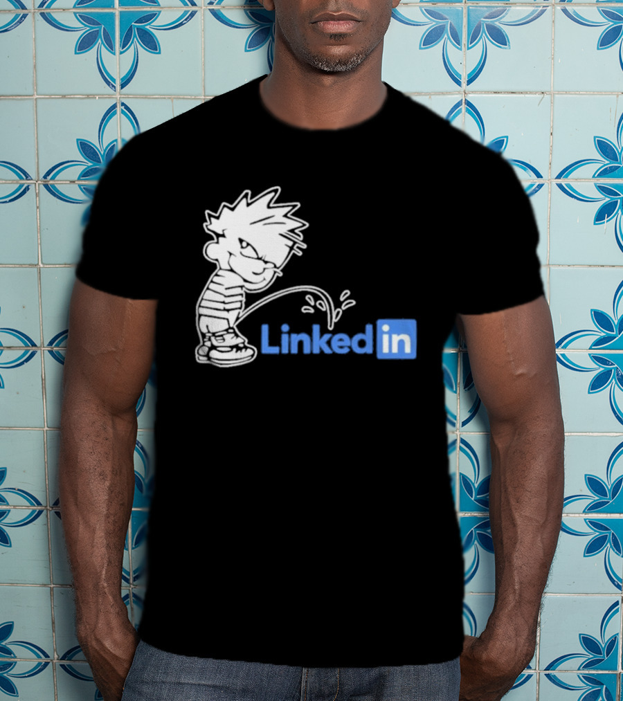 Calvin Pissing LinkedIn T-Shirt