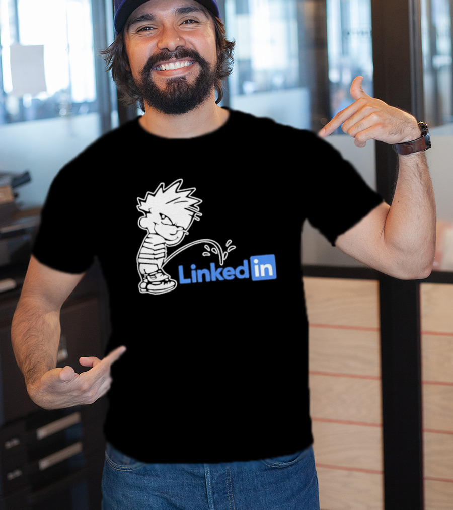 Calvin Pissing LinkedIn T-Shirt