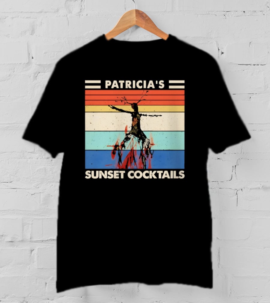 Patricia's Sunset Cocktails Vintage Beach Stripes T-Shirt