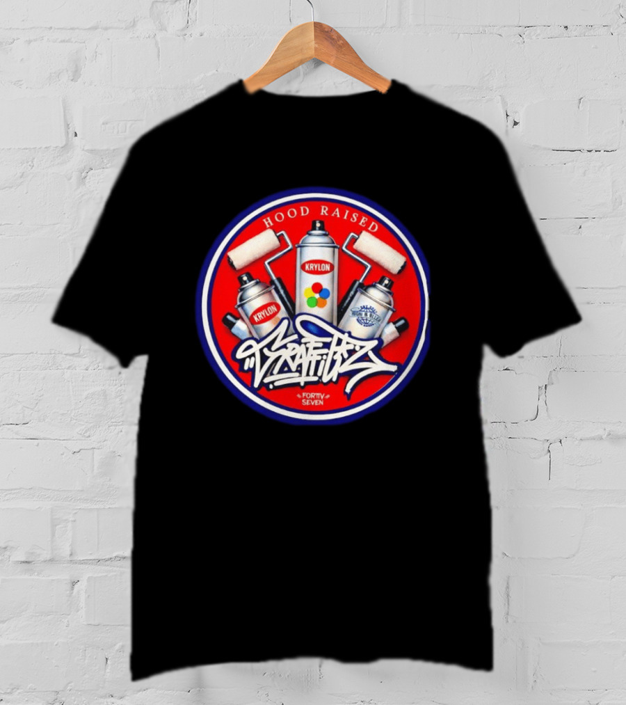 Hood Raised Krylon Graffiti Forty Seven High Bller Est 2017 T-Shirt