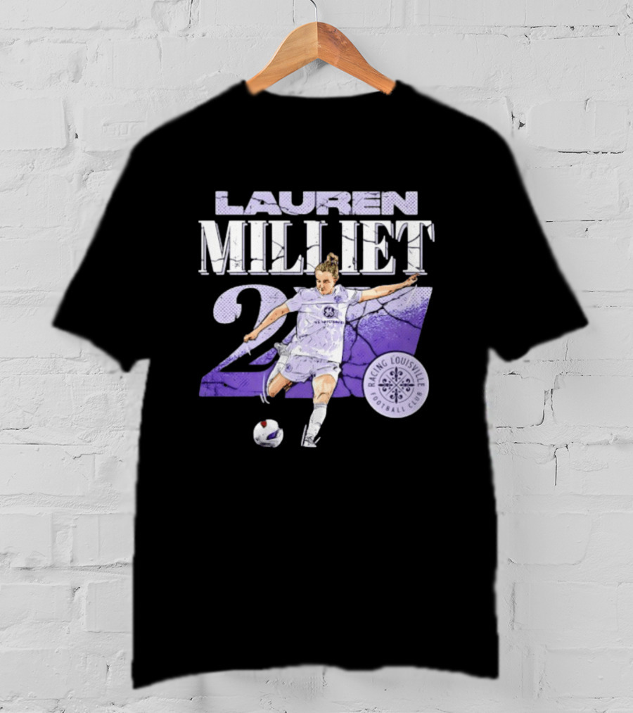 Lauren Milliet Racing Louisville FC 26 Soccer Player T-Shirt