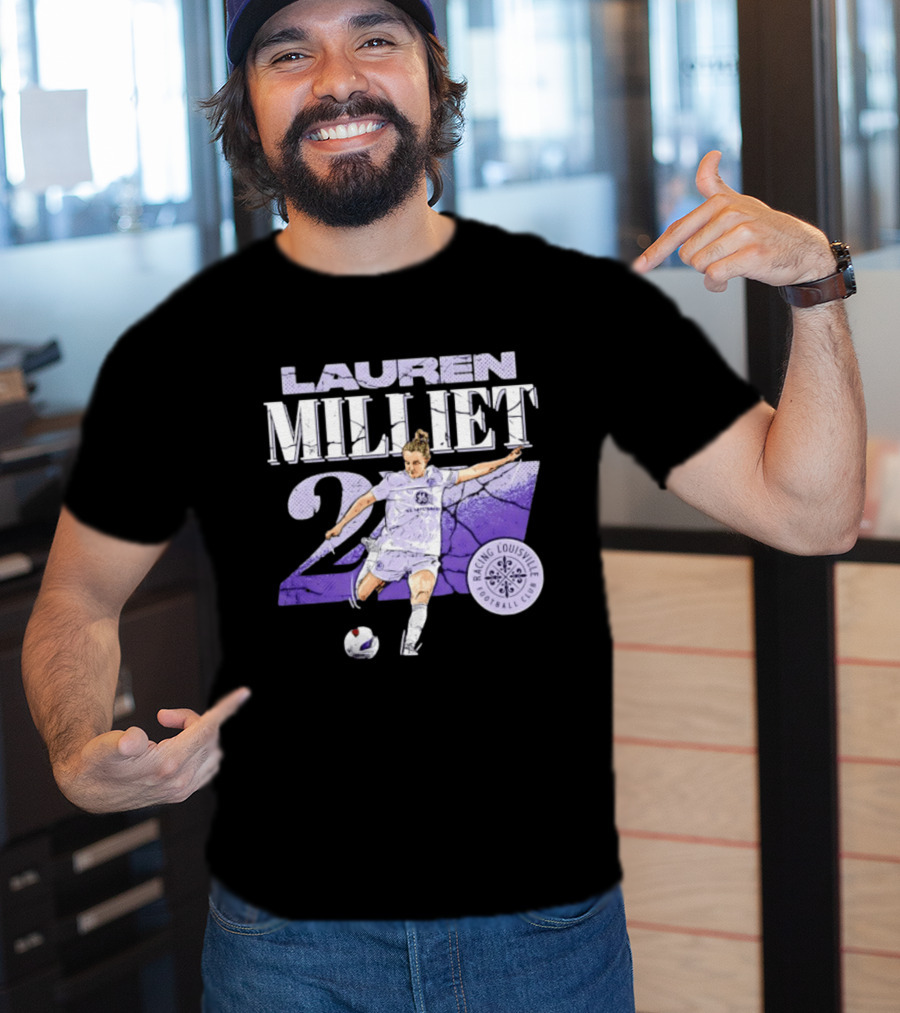 Lauren Milliet Racing Louisville FC 26 Soccer Player T-Shirt