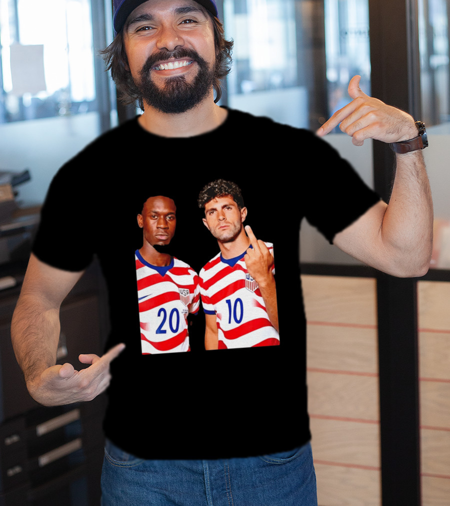 Christian Pulisic Folarin Balogun USMNT Soccer Iconic Gesture T-Shirt