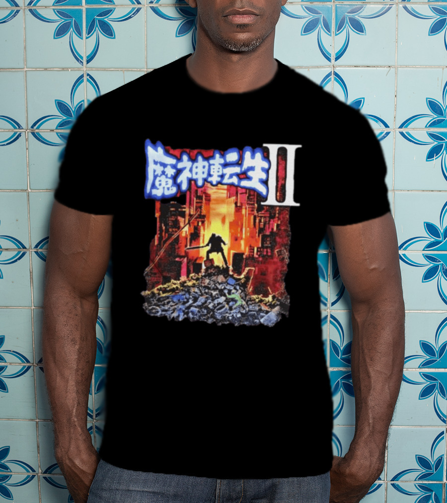 Majintensei II Ronin Warrior In Post Apocalyptic Cityscape T-Shirt