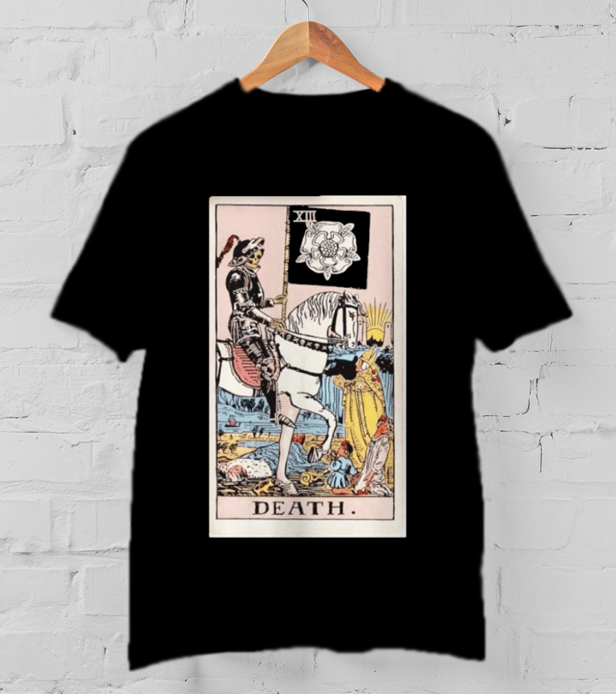 XIII Death Rider Of The Apocalypse Tarot Card Skeleton On Horse Flag XIII T-Shirt