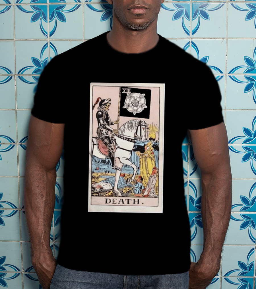 XIII Death Rider Of The Apocalypse Tarot Card Skeleton On Horse Flag XIII T-Shirt