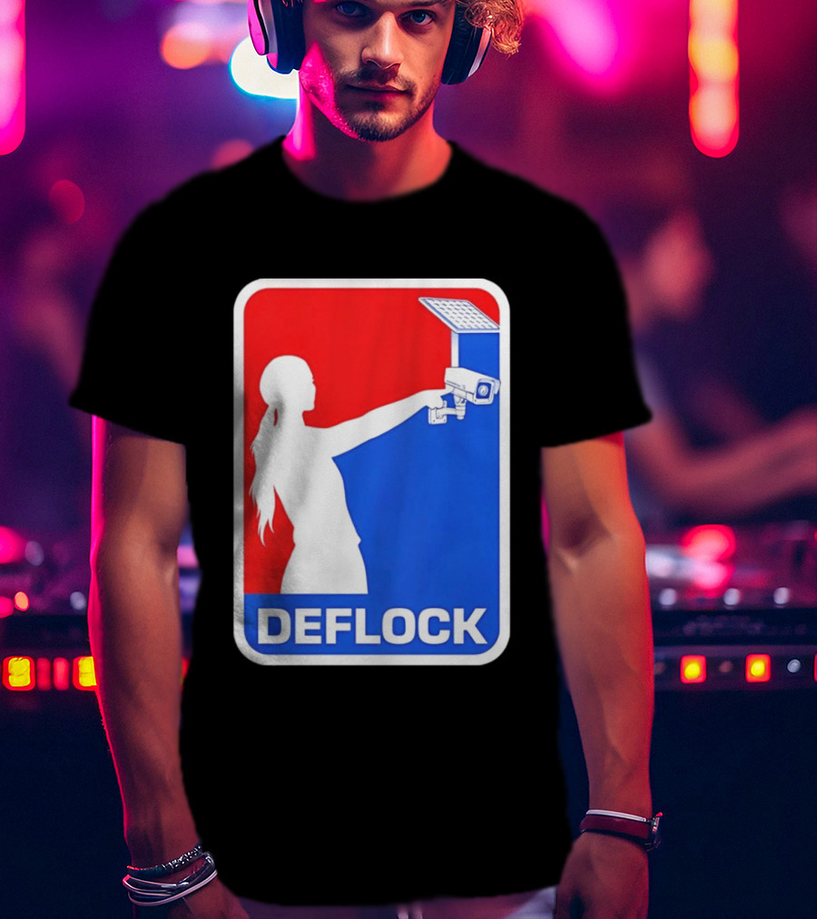 Deflock Woman Pointing At Security Camera T-Shirt
