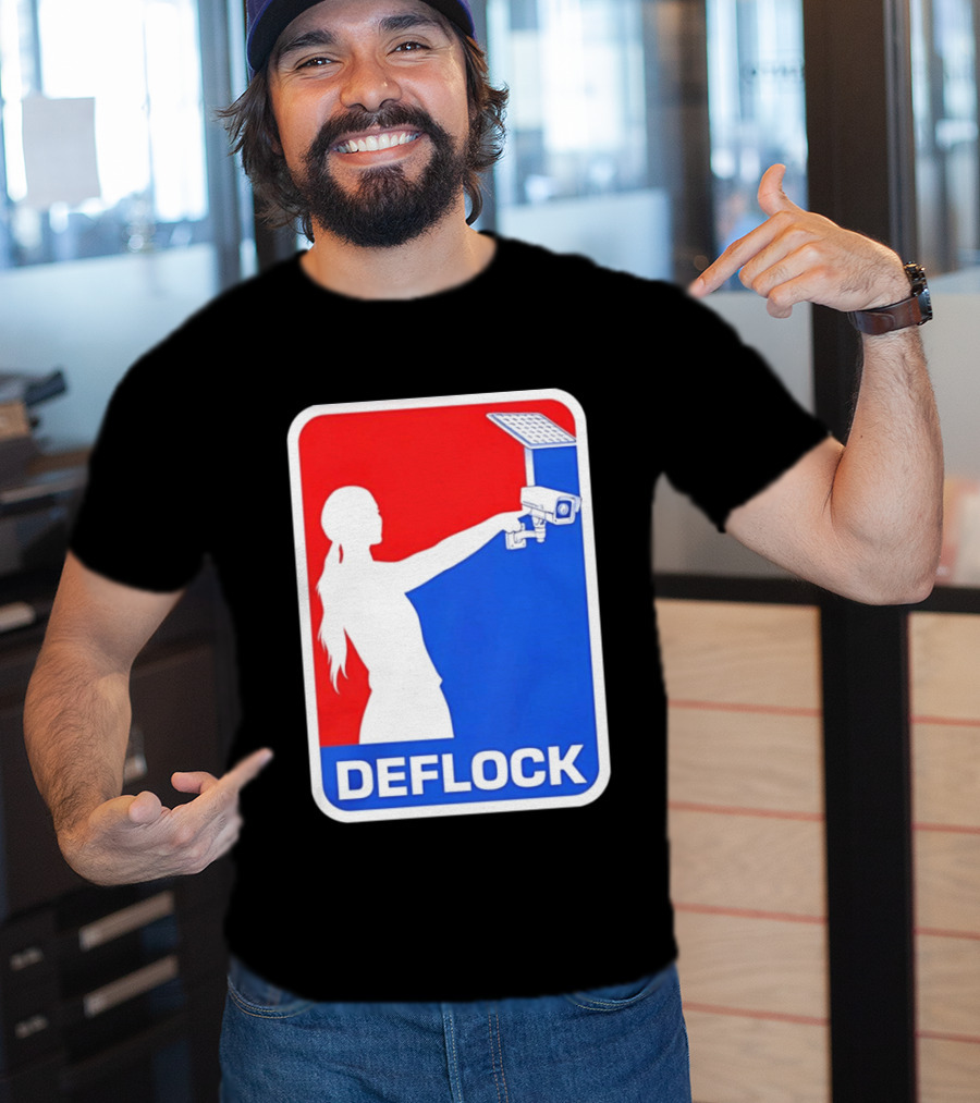 Deflock Woman Pointing At Security Camera T-Shirt
