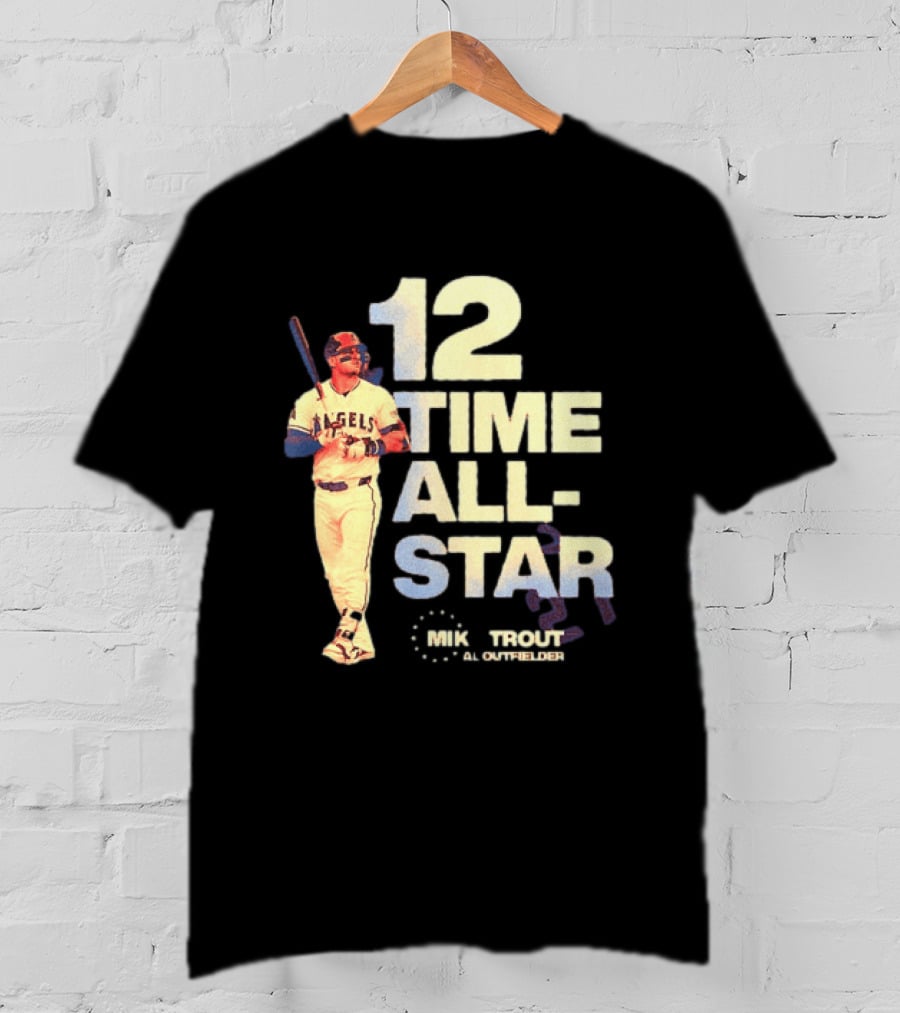 Mike Trout 12 Time All Star Los Angeles Angels MLB Baseball T-Shirt