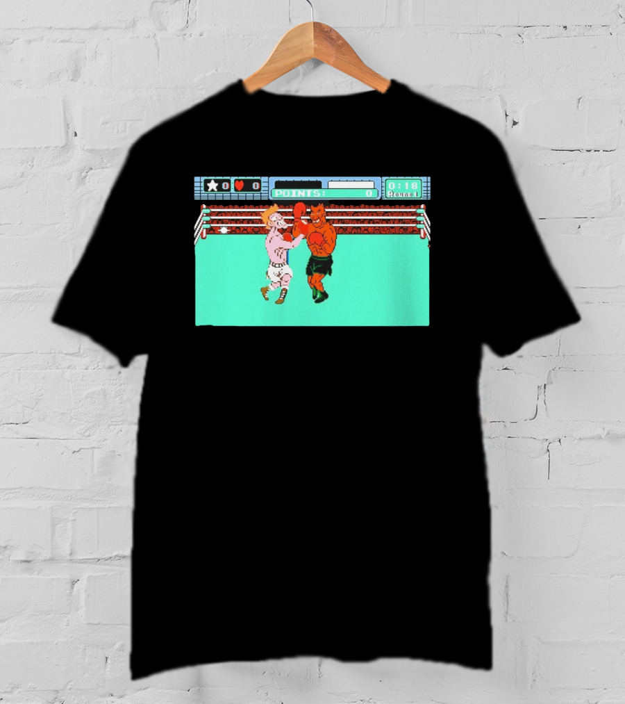 Punch Out NES Classic Mike Tyson Boxing Scene Retro 8 Bit Video Game T-Shirt