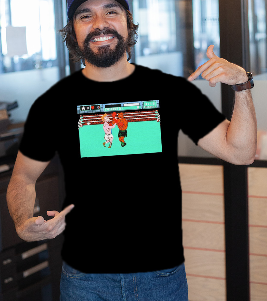 Punch Out NES Classic Mike Tyson Boxing Scene Retro 8 Bit Video Game T-Shirt