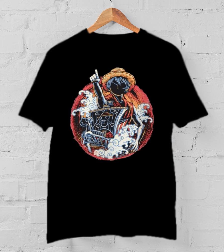 Monkey D Luffy Going Merry One Piece Anime Characters Pirate Ship Adventure T-Shirt