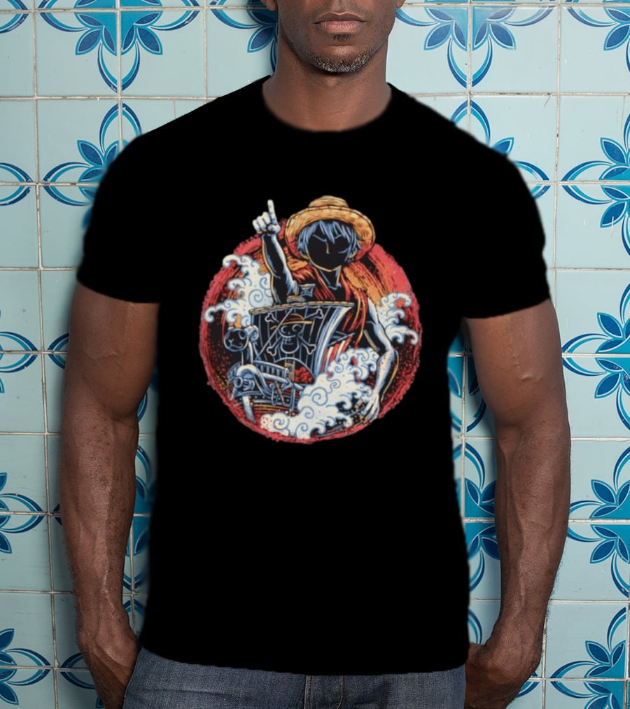 Monkey D Luffy Going Merry One Piece Anime Characters Pirate Ship Adventure T-Shirt