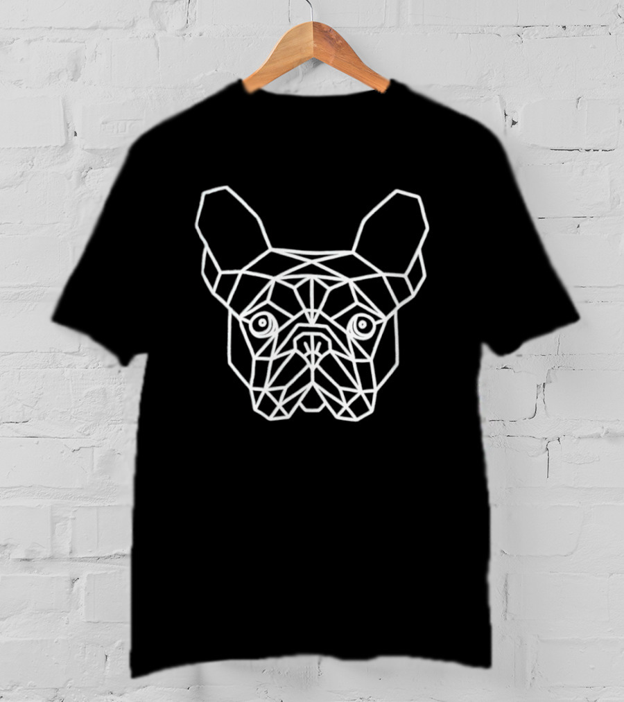 French Bulldog Low Poly Geometric Style Face T-Shirt