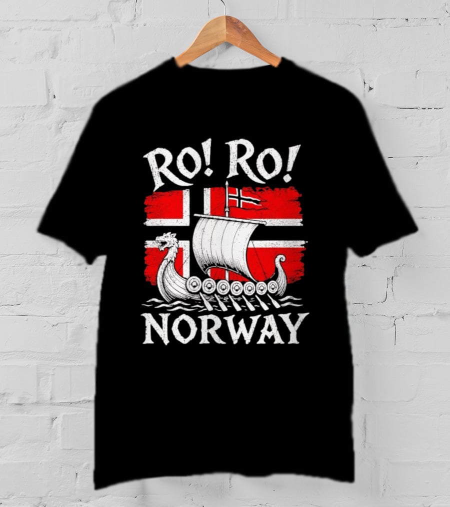 Ro Ro Norway Viking Longship Flag T-Shirt
