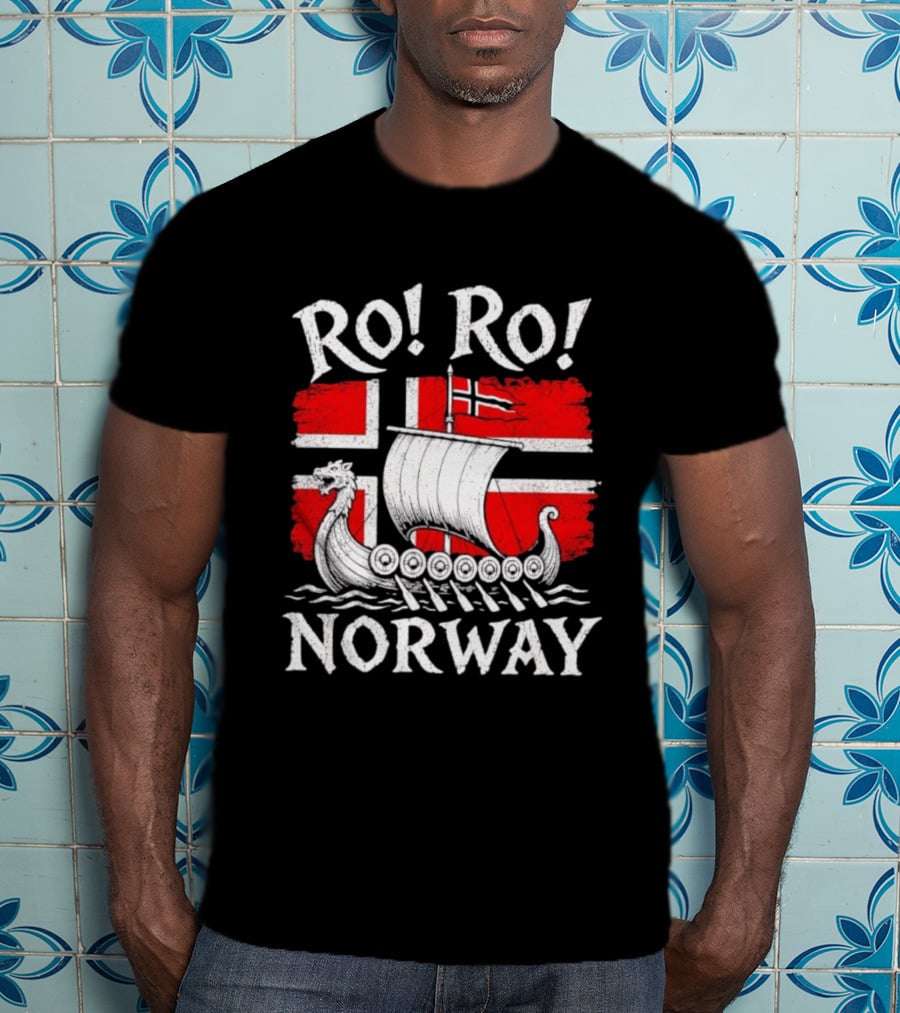 Ro Ro Norway Viking Longship Flag T-Shirt