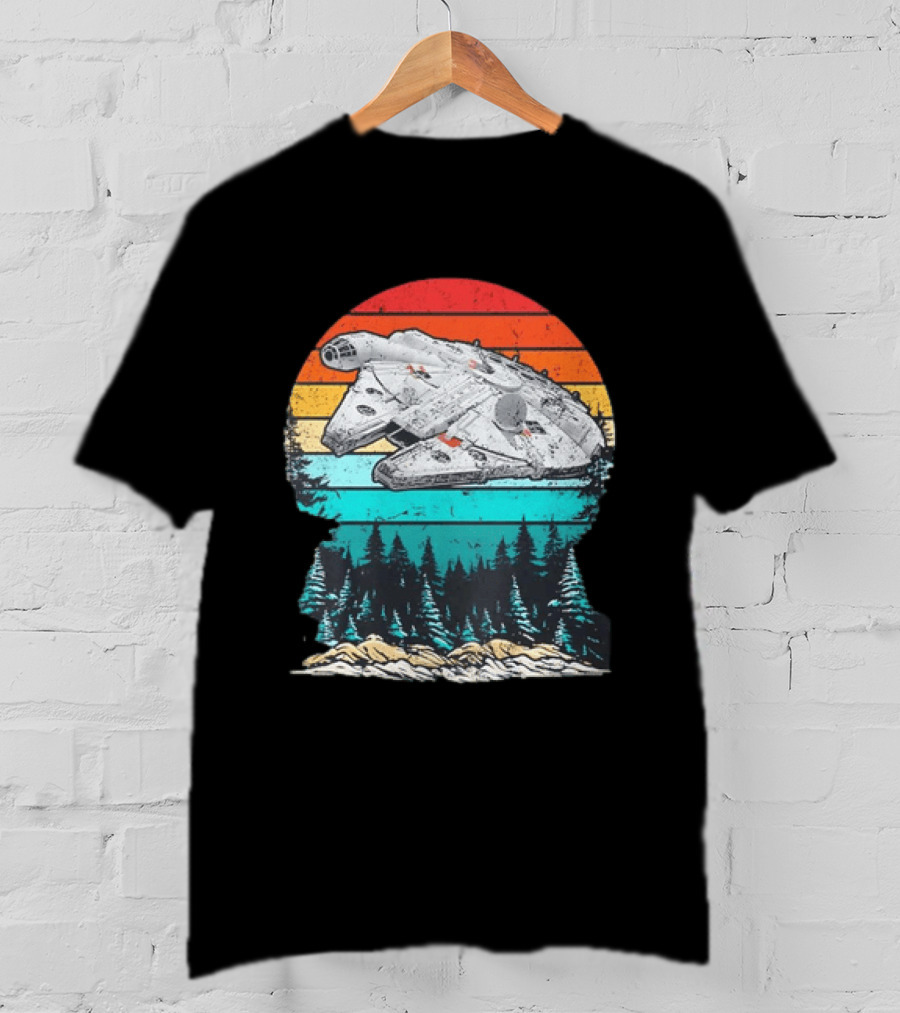 Star Wars Millennium Falcon Forest Sunset T-Shirt