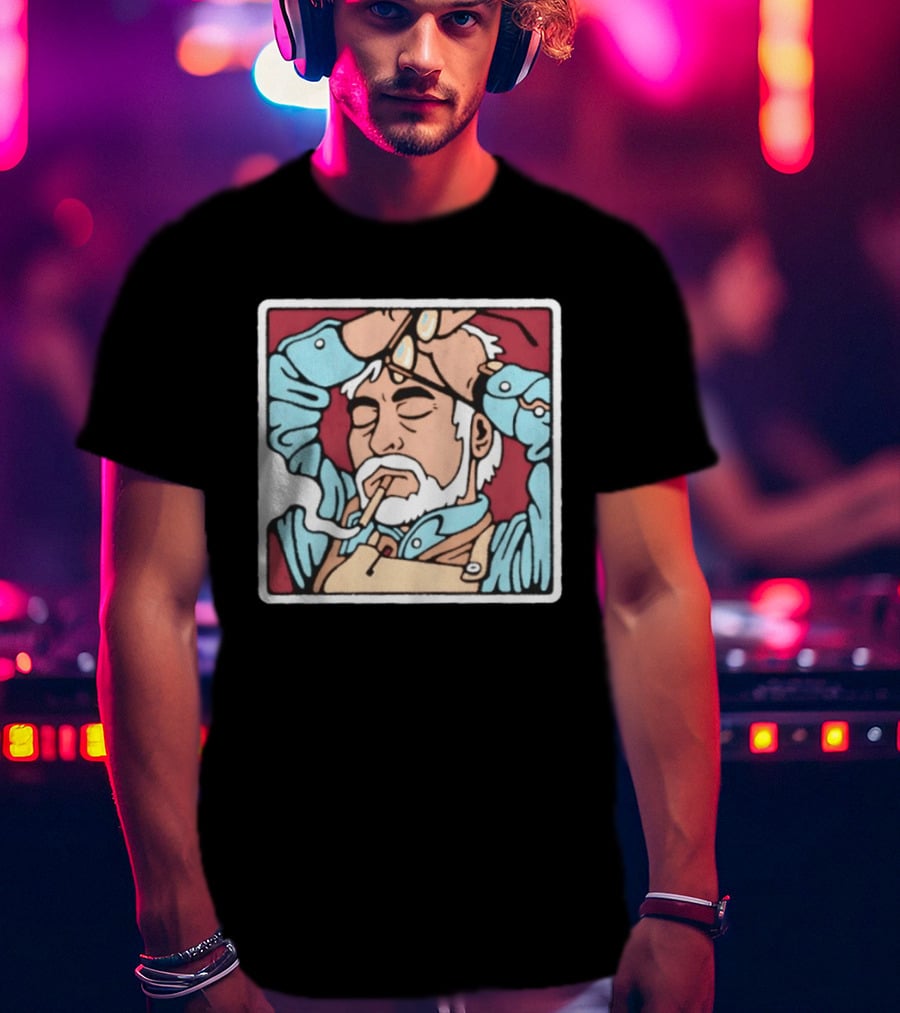 Hayao Miyazaki Smoking Studio Ghibli Filmmaker Animation Mens Casual T-Shirt