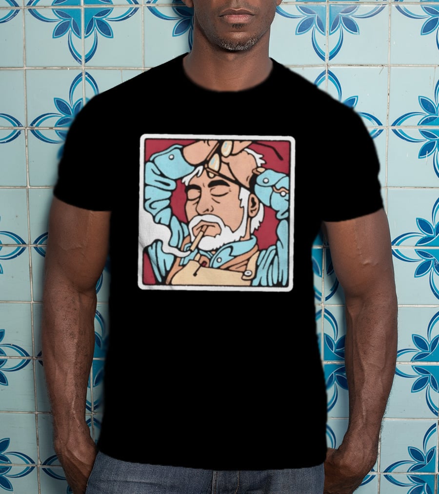 Hayao Miyazaki Smoking Studio Ghibli Filmmaker Animation Mens Casual T-Shirt