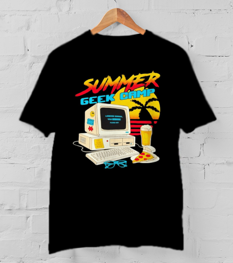 Summer Geek Camp Eat Sleep Code Repeat Loading Computer Pizza Beer T-Shirt