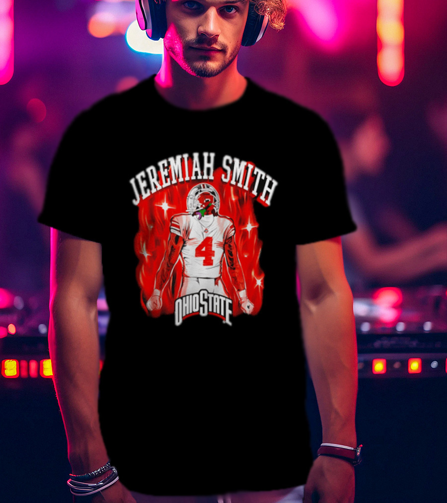 Jeremiah Smith Ohio State Buckeyes Number 4 Football Player T-Shirt