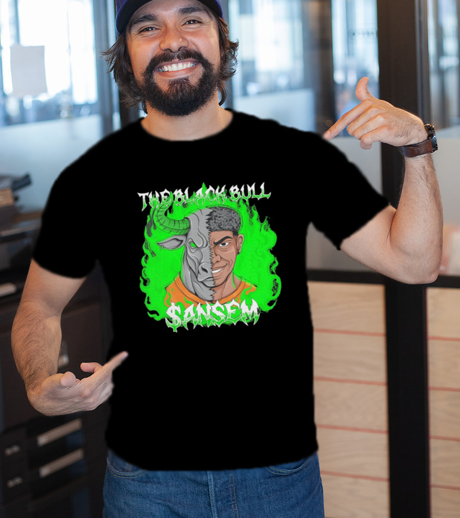 The Black Bull Sansem Half Man Half Bull Green Fire Fusion T-Shirt