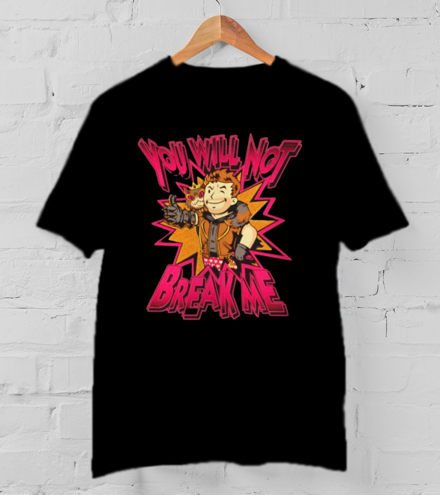 Vault Boy Fallout You Will Not Break Me Thumbs Up Power Armor Explosion T-Shirt