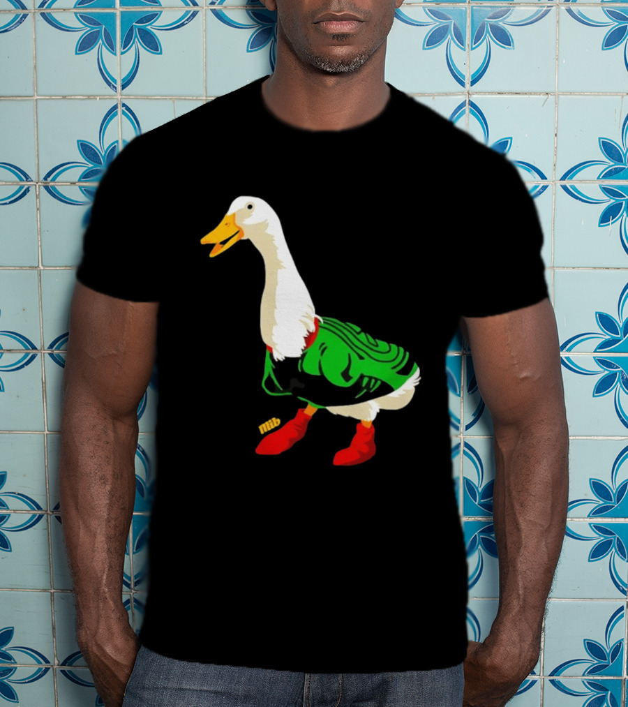 Y Si Si Duck Funny Quirky Cartoon Character In Bright Outfit T-Shirt