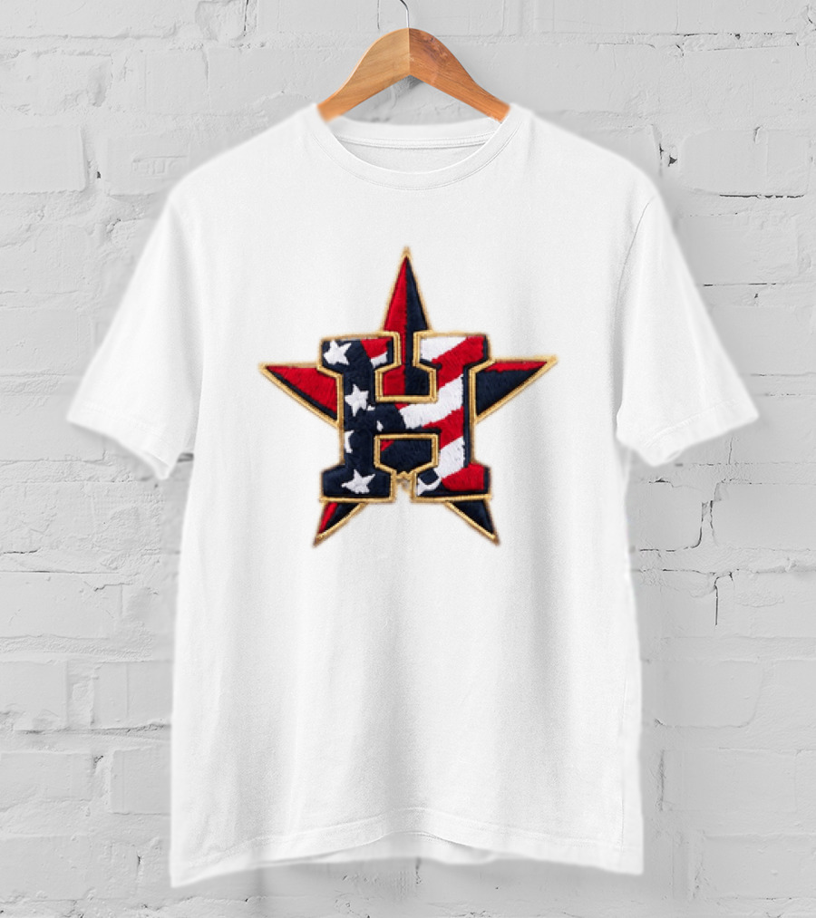 Astros Patriotic American Flag 2026 4th Of July Star H T-Shirt