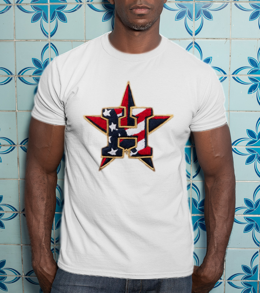 Astros Patriotic American Flag 2026 4th Of July Star H T-Shirt