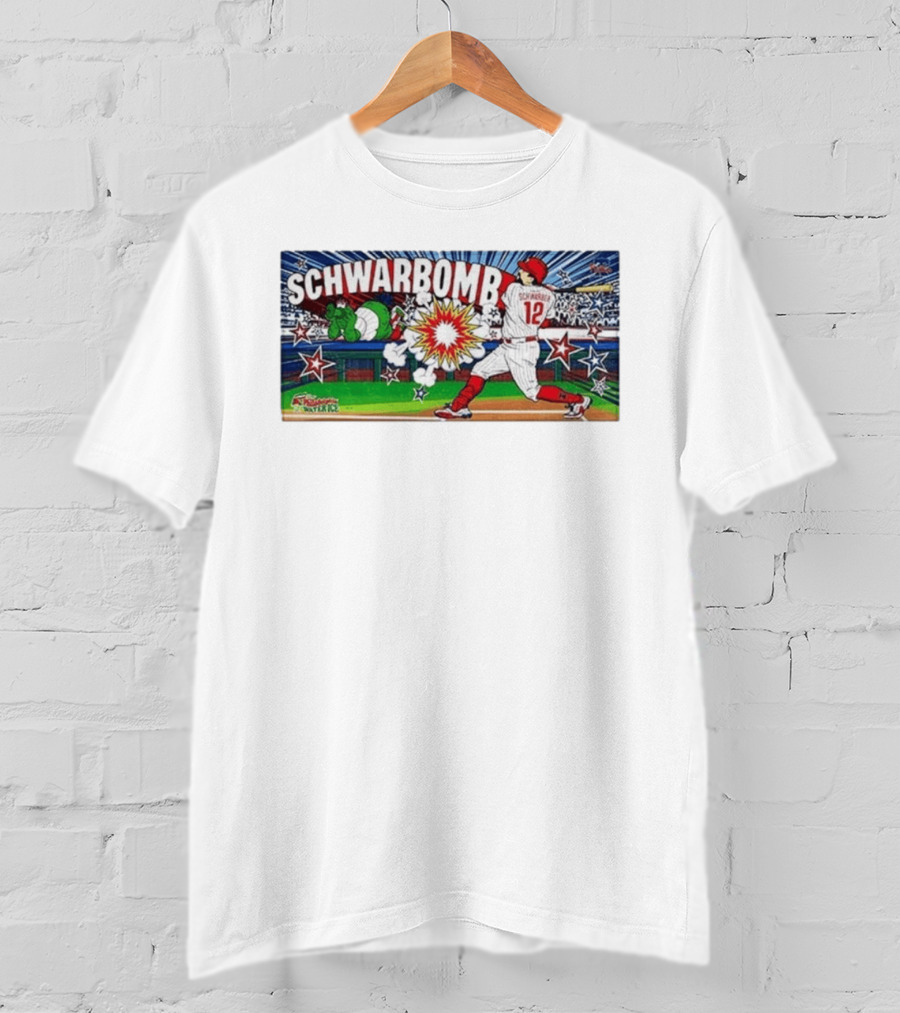 Schwarbomb Kyle Schwarber 12 Phillies MLB Phillie Phanatic Explosion Comic T-Shirt