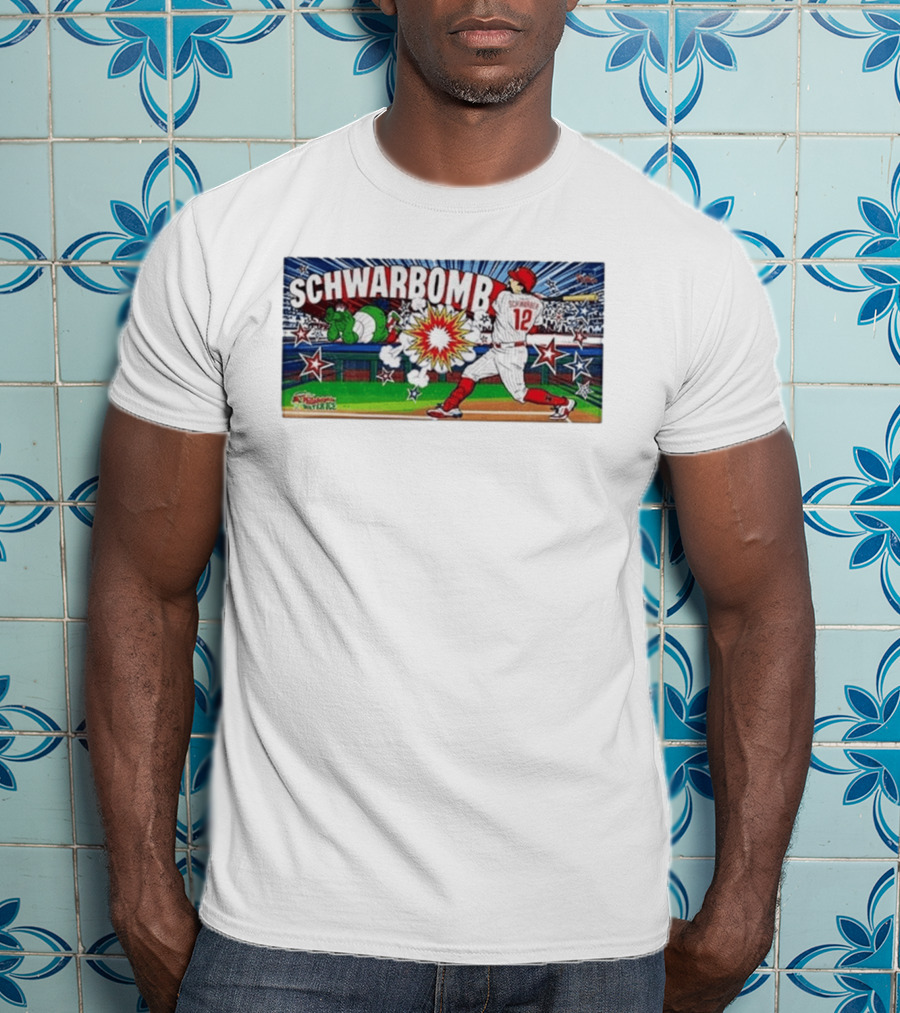Schwarbomb Kyle Schwarber 12 Phillies MLB Phillie Phanatic Explosion Comic T-Shirt