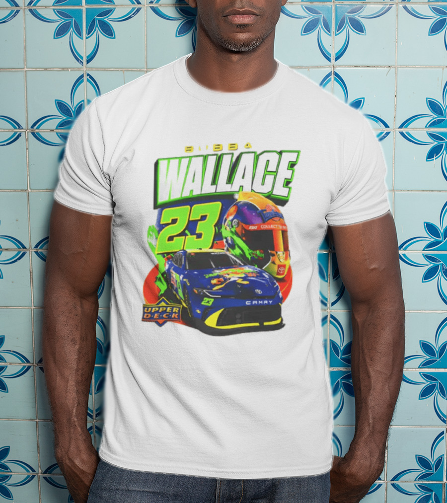 Bubba Wallace 23XI Racing Upper Deck Collectibles NASCAR Camry Helmet T-Shirt