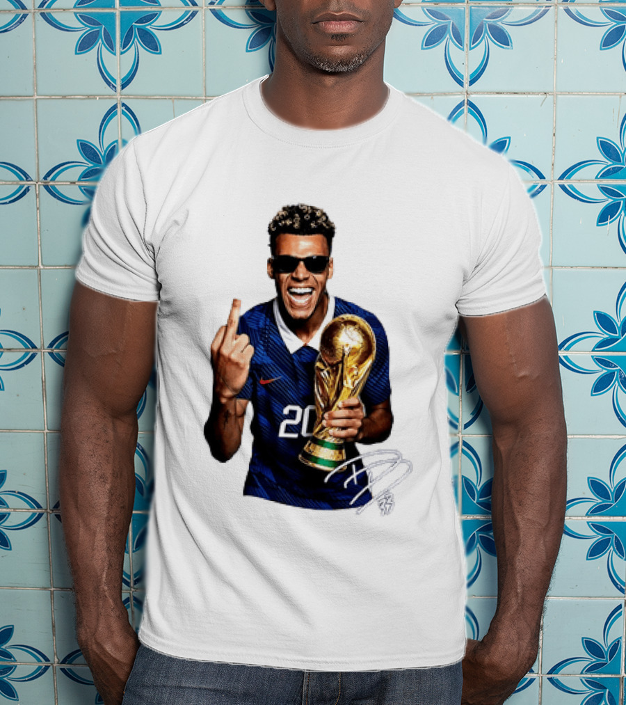 Desire Doue France National Team 20 Trophy Celebration Gesture T-Shirt