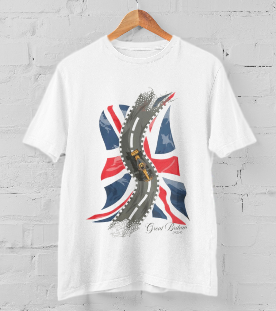 Great Britain 2026 Grand Prix Racing Car Road Union Jack T-Shirt