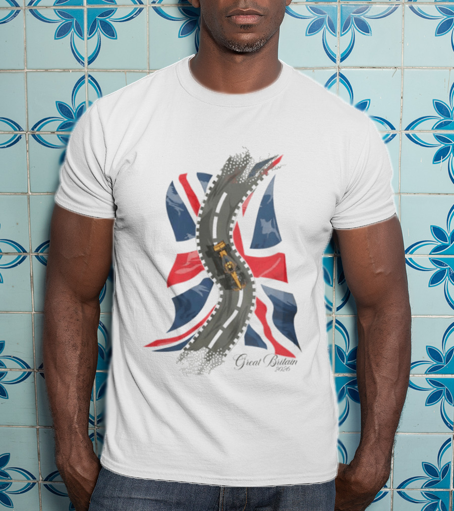 Great Britain 2026 Grand Prix Racing Car Road Union Jack T-Shirt